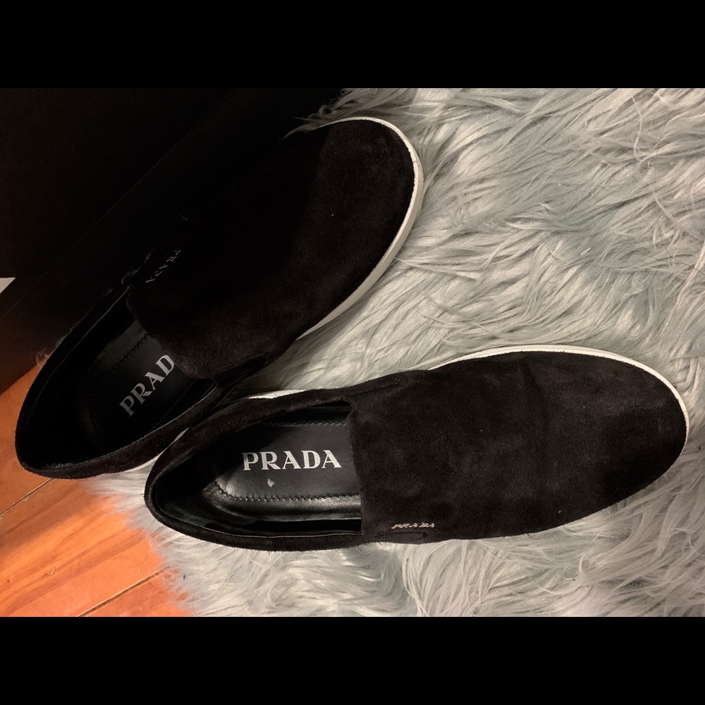 Prada black suede slip-on sneakers - Picture 2 of 5